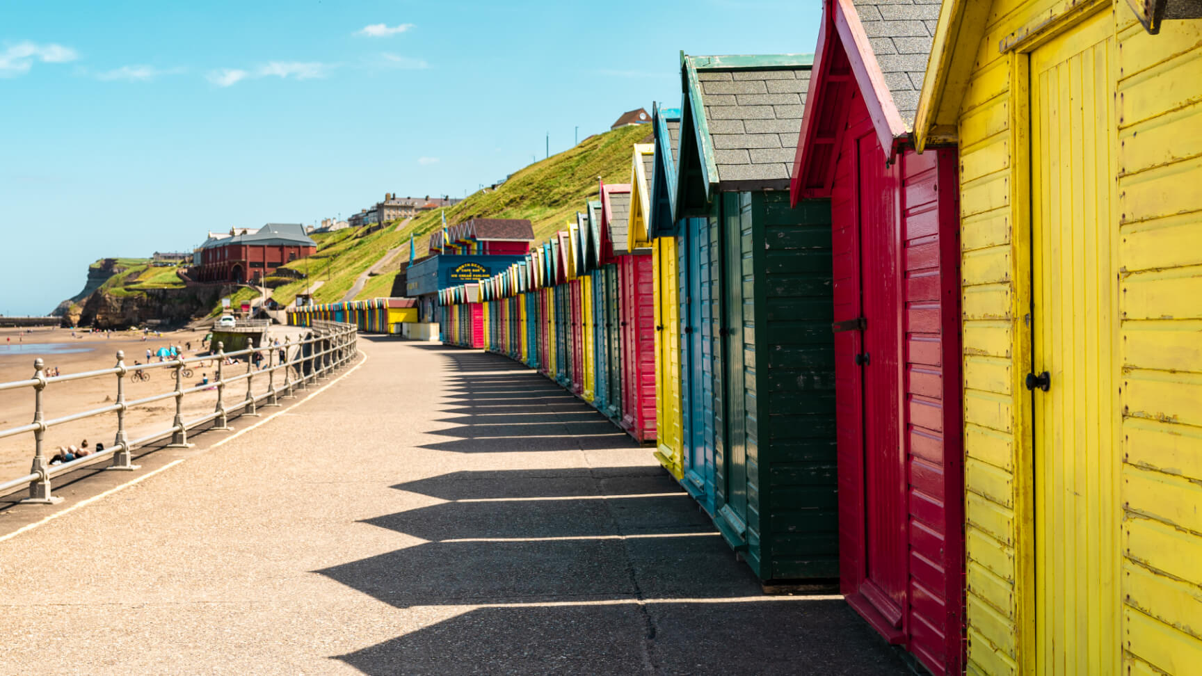 Colourful Beach Huts at Whitby Doncaster Yorkshire